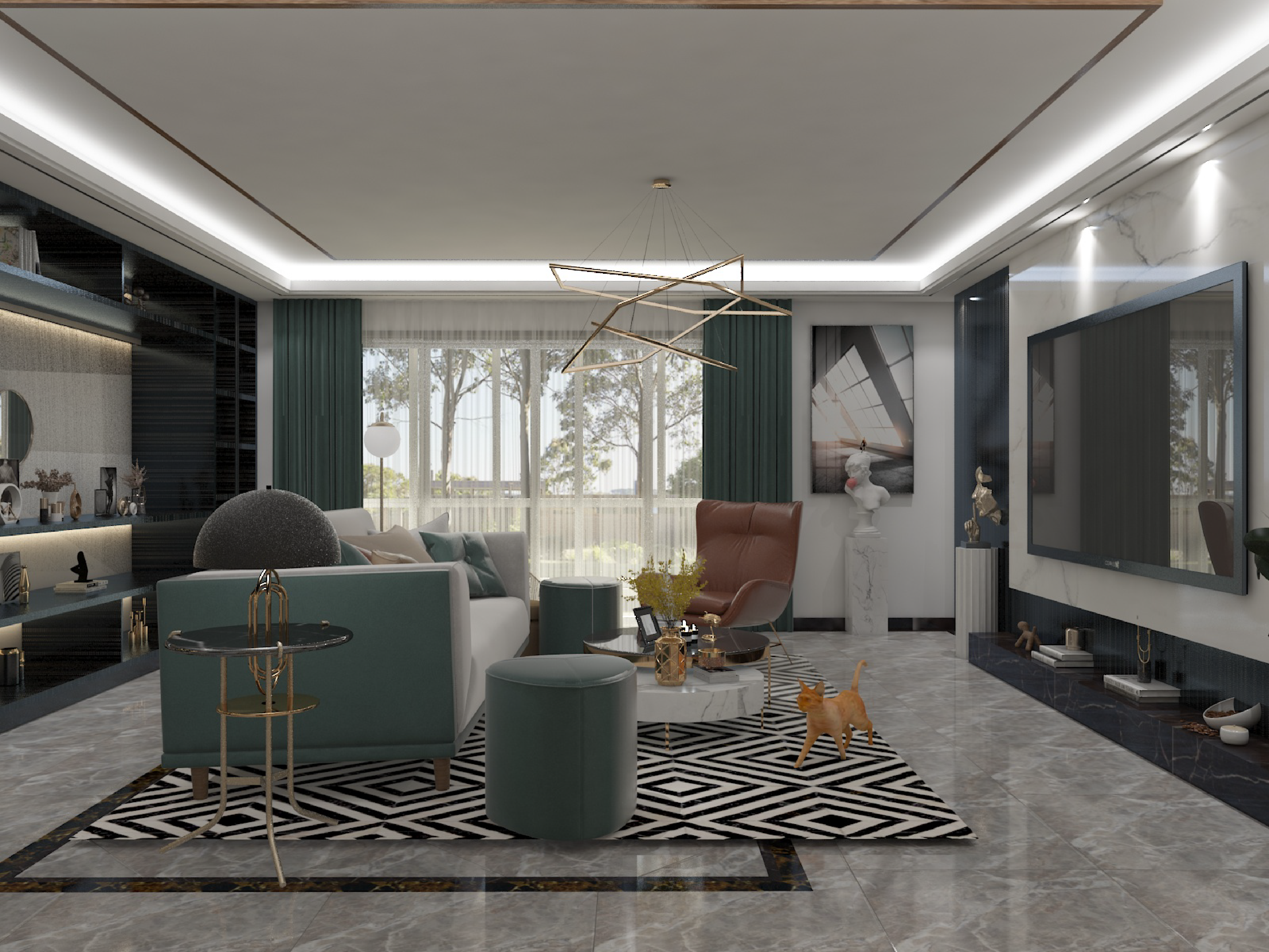 Apartment Living Room Angle 2